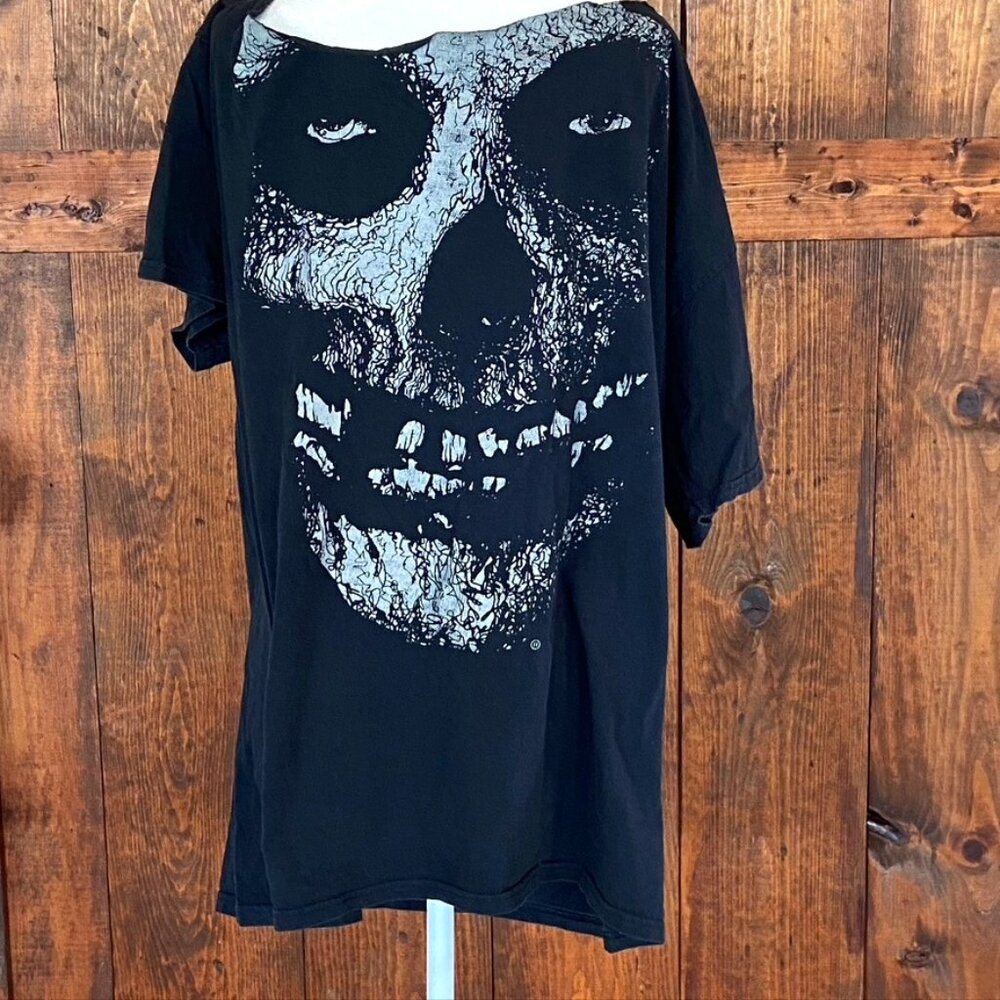Misfits Goth Distressed Black Skull T Shirt XL